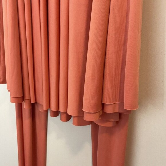 Henkaa Sakura Convertible Midi Dress One Size Peach Pink Coral Multi-way EUC - Picture 4 of 9